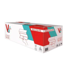   V hajtogatott kéztörlő 2 réteg, 21x23cm 100% cellulóz 101x220/karton, fehér