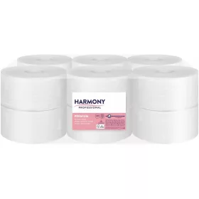   Ipari nagytekercses toalett papír, 19cm, 2 réteg, 100% cellulóz, 12db/csomag, Harmony