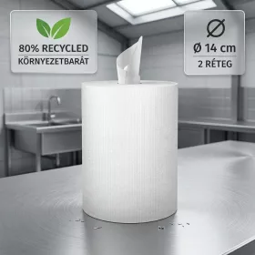   Belső adagolású kéztörlő, 14cm, 2 réteg, 80% cellulóz, 12db/csomag
