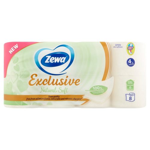 Zewa Exclusive toalettpapír 4 rétegű 8 tekercs 100% cellulóz Natural Soft 