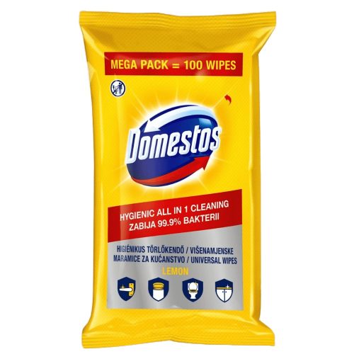 Domestos higiénikus törlőkendő 100db Lemon