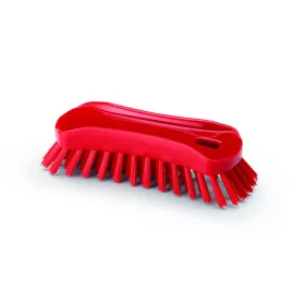   Igeax élelmiszeripari ergonómikus kézi kefe, piros, 0,75mm kemény sörtével