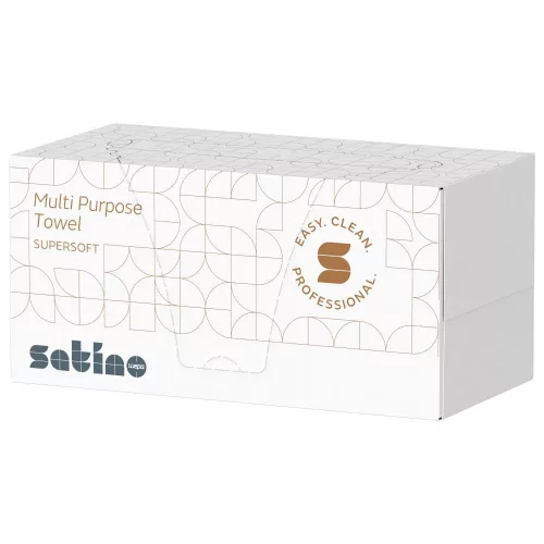 Satino Wepa Supersoft többcélű V hajtogatott törlőkendő 2 réteg, fehér, 22x21cm, 15x200 lap/karton
