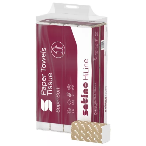 Satino Wepa Prestige W hajtogatott kéztörlő 2 rétegű, fehér, 20,6x32cm, 25x120 lap/karton