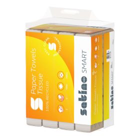   Satino Wepa Smart V hajtogatott kéztörlő 2 réteg, 80% fehér, 24x21cm, 12x336 lap/zsák