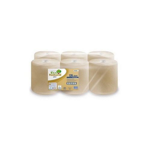 Lucart ECO Natural tekercses kéztörlő 2 rétegű, 450lap, 135m, 6tekercs/zsugor, 48zsugor/raklap