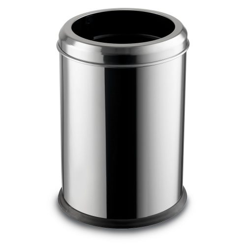 Fedél nélküli, rozsdamentes acél szemetes kuka, 20 L, 27,5x42cm, fényes 430SS