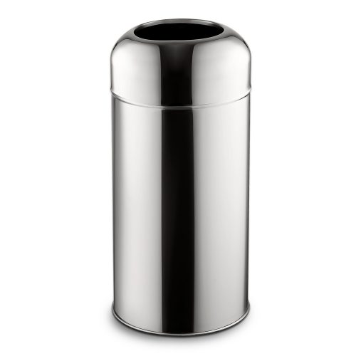 Fedél nélküli, rozsdamentes acél szemetes kuka, 40 L, 28X67CM, fényes 430SS