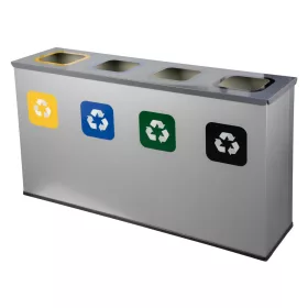   EKO rozsdamentes horganyzott acél szelektív szemetes 4 részes 4x60L