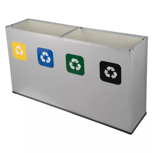 EKO rozsdamentes horganyzott acél szelektív szemetes 4 részes 4x60L