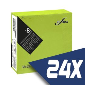   Infibra szalvéta 33x33cm almazöld 2 rétegű 50 lap/csomag (24 csomag)