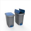 Pelikán Slim pedálos szemetes eco antracit színű, piros fedéllel 60L