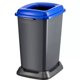   Planet Szelektív hulladékgyűjtő konténer, műanyag, nyitott fedeles, kék, 50L
