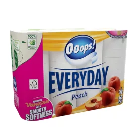   Háztartási kistekercses Toalett papír, 32 tekercs/cs, 3 réteg, 100% cellulóz Ooops! (Everyday)