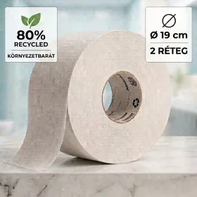   Ipari nagytekercses toalett papír, 19cm, 2 réteg, 80% cellulóz, 12db/csomag