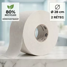   Ipari nagytekercses toalett papír, 28cm, 2 réteg, 80% cellulóz, 6db/csomag